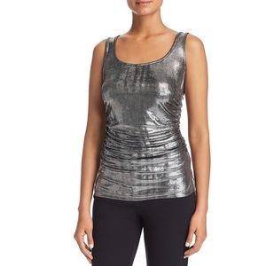 Le Gali Betsy Silver Metallic Ruched Top